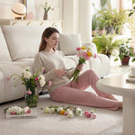 Load image into Gallery viewer, Modern Channel-Tufted Snow Velvet Sofa with Latex Cushioning