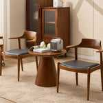 Load image into Gallery viewer, Modern Solid Wood Dining Chair with Handwoven Paper Rope Seat and Sculptural Armrests 1 Piece