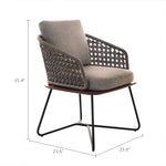 Load image into Gallery viewer, Modern Outdoor Lounge Chair with Handwoven Rope Backrest and Solid Wood Base