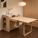 Load image into Gallery viewer, 73" Freestanding Murphy Dining Table with Sintered Stone Cabinet Top