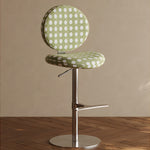 Load image into Gallery viewer, Modern Adjustable Swivel Bar Stool Green Polka Dot Upholstered Counter Chair 1 Piece