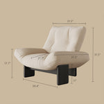 Load image into Gallery viewer, Modern Sculptural Lounge Chair Curved Upholstered Accent Chair with Solid Wood Base Minimalist Leisure Chair