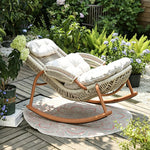 Load image into Gallery viewer, Modern Outdoor Rocking Lounge Chair with Cushioned Seat and Woven Frame