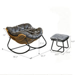 Load image into Gallery viewer, Modern Papasan Lounge Chair with Woven Rattan Frame and Plush Cushion