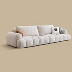 Load image into Gallery viewer, Modern Channel-Tufted Snow Velvet Sofa with Latex Cushioning