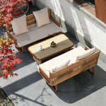 Load image into Gallery viewer, 55.1" Outdoor PE Rattan Loveseat with Cushioned Seat and Pillow Backrest