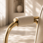 Load image into Gallery viewer, Modern Upholstered Dining Chair Set of 2 with Gold Stainless Steel Frame and Curved Backrest