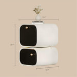 Load image into Gallery viewer, Elegant Two-Tier Nightstand with Rotating Drawer and Modern Minimalist Design