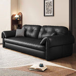 Load image into Gallery viewer, Contemporary Faux Leather Sofa Bed Sleeper Sofa with Hidden Storage & Metal Frame