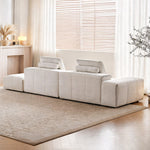 Load image into Gallery viewer, Modern Modular Cloud Sofa with Removable Washable Covers Cream Textured Upholstery Deep Seat Lounge Couch