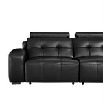Load image into Gallery viewer, 130.7'' Modern Power Reclining Sectional Sofa Black Genuine Leather Deep Seat Electric Lounge Sofa with Chaise
