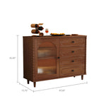 Load image into Gallery viewer, Sideboard Walnut Cabinet with 4 Drawers Spacious Storage