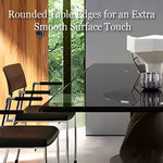 Load image into Gallery viewer, 70.8" Modern Square Dining Table with Tempered Glass Top Wooden Creative Base and Sleek Surface for 6 to 8 People