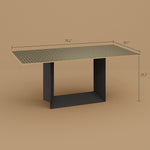 Load image into Gallery viewer, 62.4''/70.2'' Manhattan Sintered Stone Dining Table Geometric Base Modern Luxury Scratch-Resistant Surface