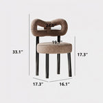 Load image into Gallery viewer, Modern Bouclé Dining Chair with Sculptural Open Backrest 1 Piece