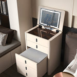 Load image into Gallery viewer, Modern Compact Vanity Desk with Flip Top Mirror Storage Drawers Makeup Cabinet