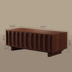 Load image into Gallery viewer, Artful Living Set: Sculpted Wood Coffee Table & Japandi Carved Media Console