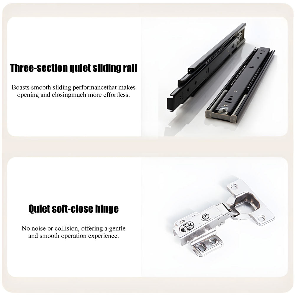 Walnut Rattan Four-Door Wardrobe Modern Natural Fusion Design