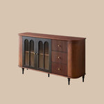 Load image into Gallery viewer, 62.9'' Sideboard Buffet Cabinet Retro Modern Design Textured Glass Doors Ample Storage Space