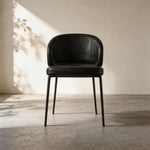 Load image into Gallery viewer, Modern Black Dining Chair with Curved Wraparound Back and Metal Legs 1 Piece