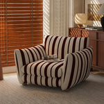 Load image into Gallery viewer, Modern Striped Upholstered Lounge Chair Minimalist Accent Armchair with Curved Arms and Deep Seat