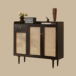 Load image into Gallery viewer, 43.3'' Modern Rattan Shoe Cabinet with Woven Doors and Storage Shelves