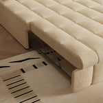Load image into Gallery viewer, 65.5" Convertible Beige Sofa Bed with Adjustable Back Cushions