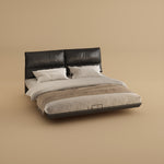 Load image into Gallery viewer, Contemporary Floating Platform Bed with LED Ambient Lighting & Upholstered Headboard