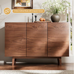 Load image into Gallery viewer, 3 Door Cabinet Modern Walnut Veneer Adjustable Shelves Solid Ash Base