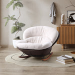 Load image into Gallery viewer, Oversized Plush Rocking Lounge Chair with Curved Wooden Base