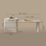 Load image into Gallery viewer, White Multi-Function Expandable Kitchen Island with Storage & Built-In Outlets