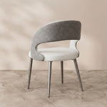 Load image into Gallery viewer, Modern Cream Dining Chair with Curved Open Back and Metal Legs 1 Piece