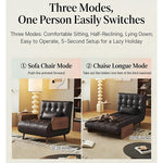 Load image into Gallery viewer, Modern Faux Leather Sofa Bed Convertible Sleeper Couch with Wood Armrests Tufted Design