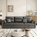 Load image into Gallery viewer, Modern Faux Leather Sofa Bed Convertible Sleeper with Pull Out Design Pet Friendly