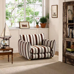 Load image into Gallery viewer, Modern Striped Upholstered Lounge Chair Minimalist Accent Armchair with Curved Arms and Deep Seat