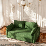 Load image into Gallery viewer, 65.5" Sofa Convertible Sofa Bed Wrinkle-resistant Linen Lightweight Loveseat Wooden Armrest