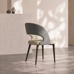Load image into Gallery viewer, Matte Black Carbon Steel Leg Two Tone Faux Leather Dining Side Chair 1 Piece