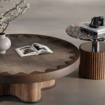 Load image into Gallery viewer, Modern Round Coffee Table Set with Sculptural Base & Glass Accent Side Table Luxury Contemporary Living Room Furniture