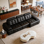 Load image into Gallery viewer, Luxury Sofa Black Genuine Leather Electric Power Recliner with Smart Voice Control for Ultimate Comfort