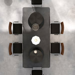 Load image into Gallery viewer, 70.8" Modern Square Dining Table with Tempered Glass Top Wooden Creative Base and Sleek Surface for 6 to 8 People