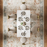Load image into Gallery viewer, Modern Sculptural Dining Table with Marble-Effect Top & Artistic Wooden Base
