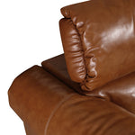 Load image into Gallery viewer, 119.2'' Modern Genuine Leather Power Reclining Sofa Remote Control Adjustable Seats Brown Leather Couch