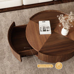 Load image into Gallery viewer, Round Wooden Coffee Table Modern Minimalist Design Large Storage Space