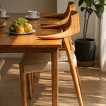 Load image into Gallery viewer, Modern Solid Wood Dining Chair with Handwoven Paper Rope Seat and Sculptural Armrests 1 Piece