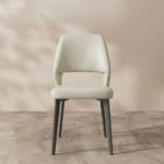 Load image into Gallery viewer, Modern Upholstered Dining Chair Minimalist Open Back Soft Seat Accent Chair with Metal Legs