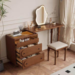 Load image into Gallery viewer, Vintage Solid Wood Shoe Cabinet with Extendable Tabletop Mid-Century Entryway Storage Console with Drawers