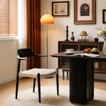 Load image into Gallery viewer, Modern Solid Wood Dining Chair with Handwoven Paper Rope Seat and Sculptural Armrests 1 Piece