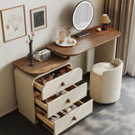 Load image into Gallery viewer, Modern Makeup Vanity LED Mirror and Stool Spacious Storage Rotatable Design
