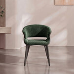 Load image into Gallery viewer, Modern Green Upholstered Dining Chair with Wraparound Back and Metal Legs 1 Piece