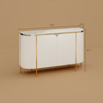 Load image into Gallery viewer, Luxury White & Gold Dining Suite Convertible Expandable Dining Table Contemporary Sideboard